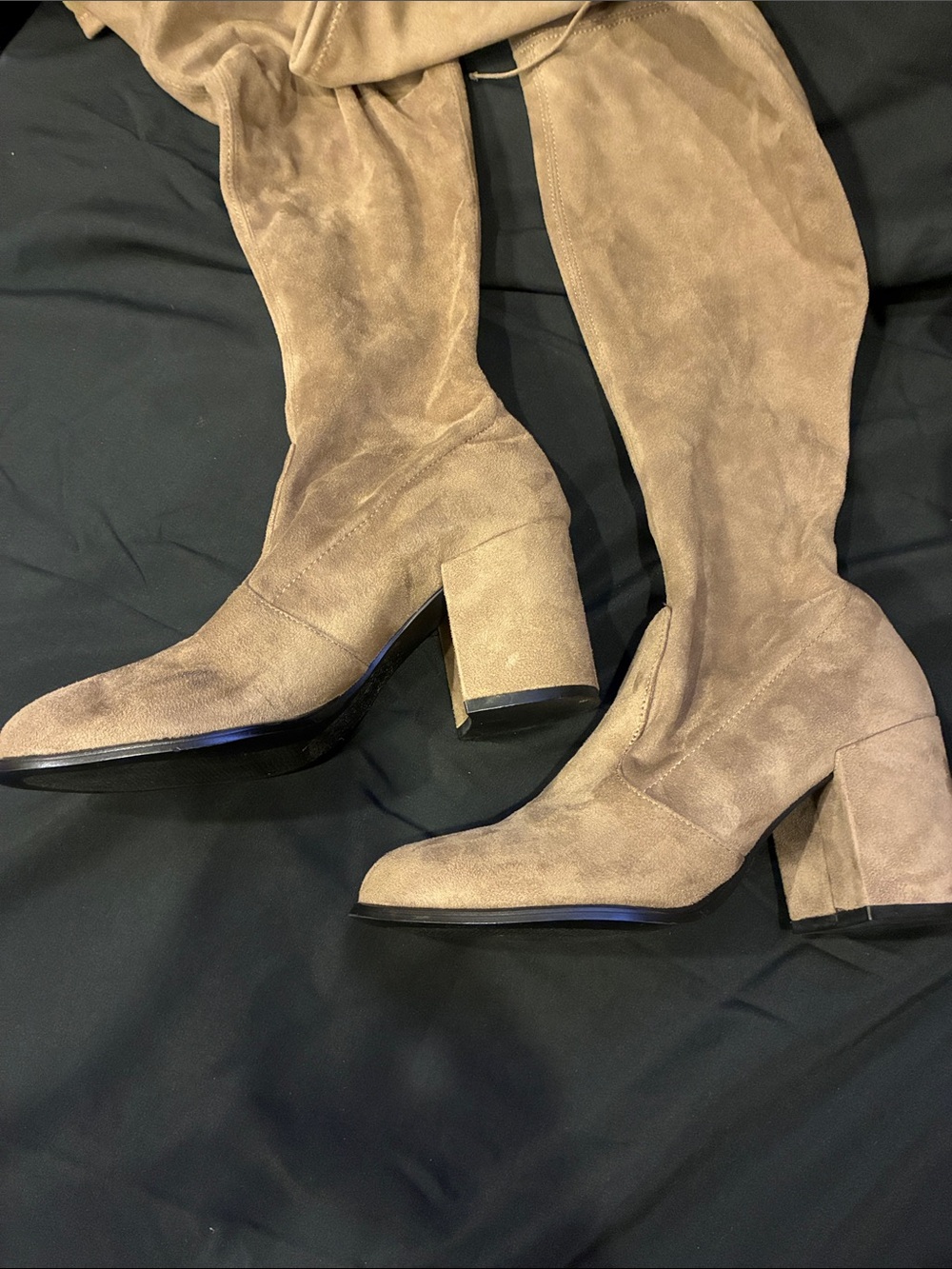 New Size 7.5 Steve Madden Slayer Over the Knee Taupe Boots (ABBA) - Picture 8 of 15